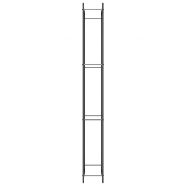 Brennholzregal Mattschwarz 80x28x222 cm Stahl