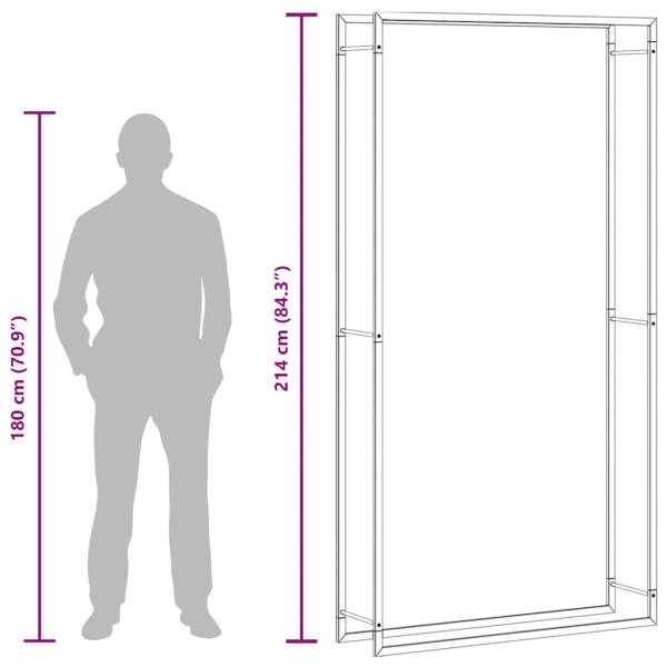 Brennholzregal Mattschwarz 110x28x214 cm Stahl