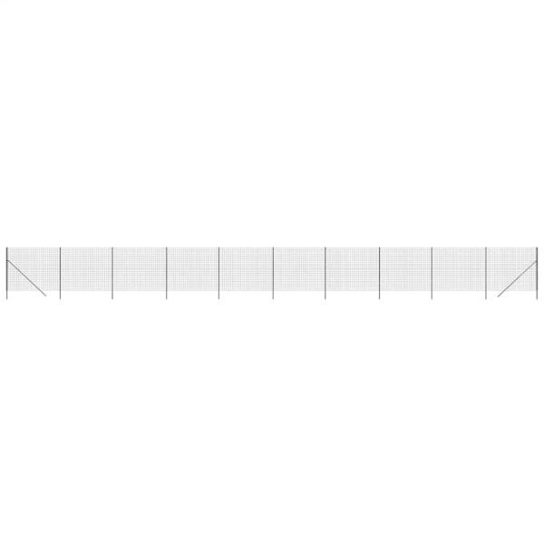 Maschendrahtzaun Anthrazit 2x25 m Verzinkter Stahl