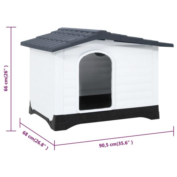 Hundehütte Grau 90,5 x 68 x 66 cm Polypropylen