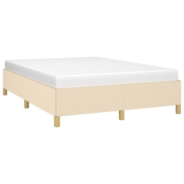 Bettgestell Creme 140x200 cm Stoff
