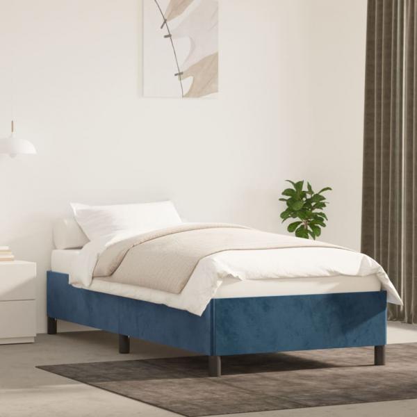 ARDEBO.de - Bettgestell Dunkelblau 90x190 cm Samt