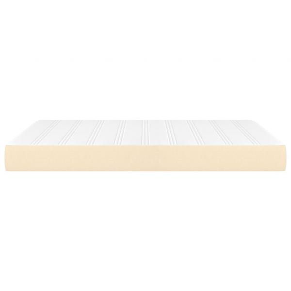 Taschenfederkernmatratze Creme 140x190x20 cm Stoff