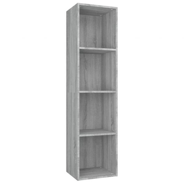 Bücherschrank/TV-Schrank Grau Sonoma 36x30x143 cm Holzwerkstoff