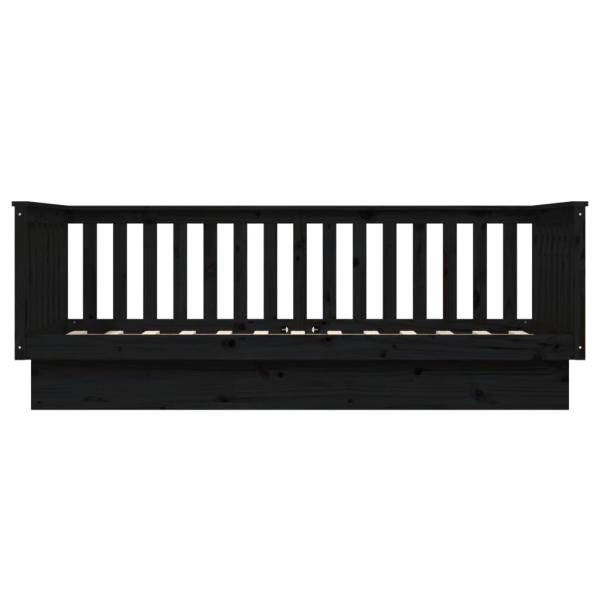 Tagesbett Schwarz 100x200 cm Massivholz Kiefer