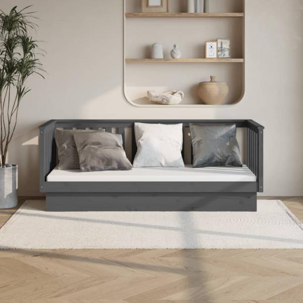 ARDEBO.de - Tagesbett Grau 75x190 cm Massivholz Kiefer
