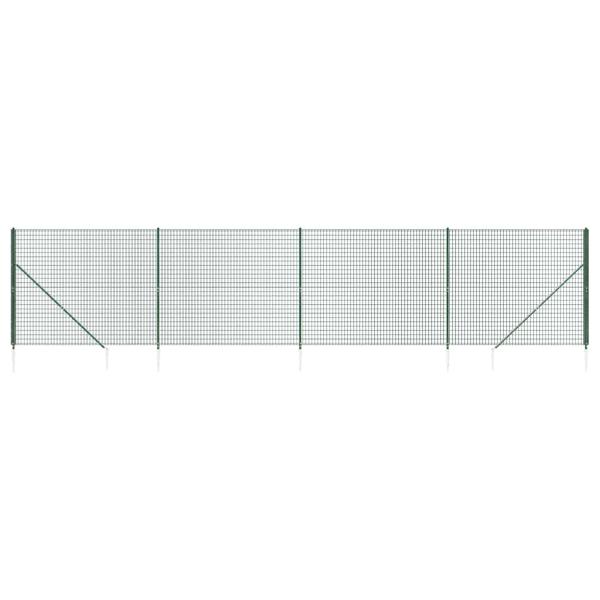 Maschendrahtzaun mit Bodenhülsen Grün 2x10 m