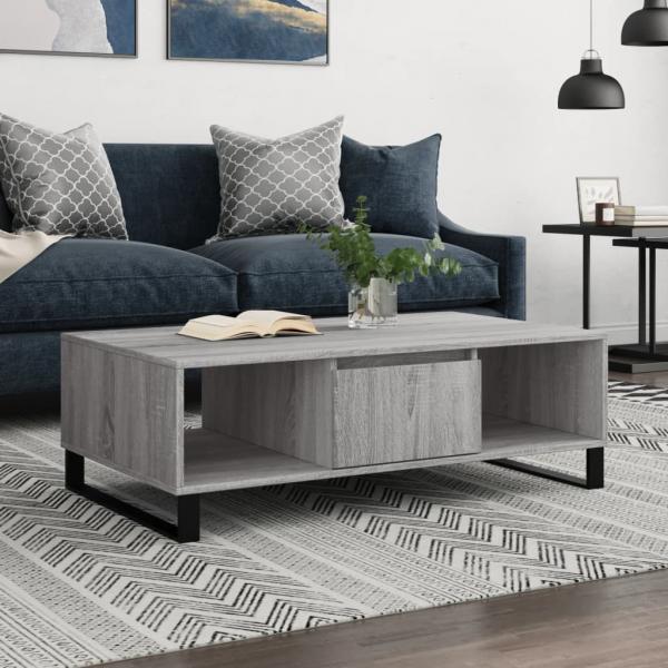 ARDEBO.de - Couchtisch Grau Sonoma 104x60x35 cm Holzwerkstoff
