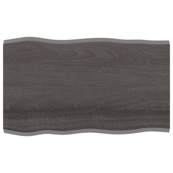 Tischplatte 100x60x2 cm Massivholz Eiche Behandelt Baumkante