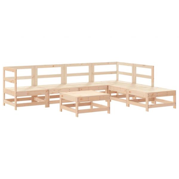 7-tlg. Garten-Lounge-Set mit Kissen Massivholz