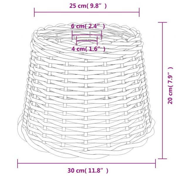 Lampenschirm Weiß Ø30x20 cm Korbweide