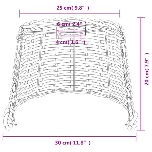 Lampenschirm Weiß Ø30x20 cm Korbweide