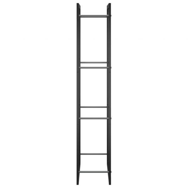 Brennholzregal Mattschwarz 50x28x132 cm Stahl