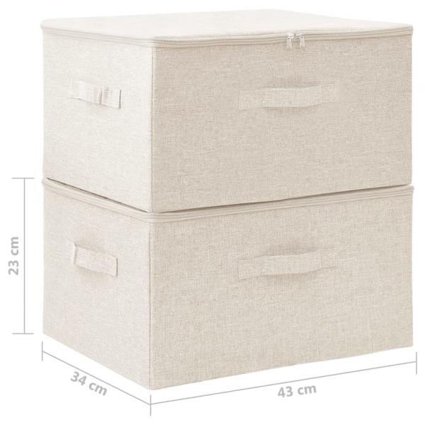 Aufbewahrungsboxen 2 Stk. Stoff 43x34x23 cm Creme