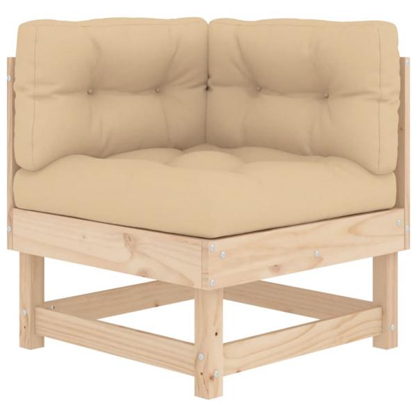 8-tlg. Garten-Lounge-Set mit Kissen Massivholz