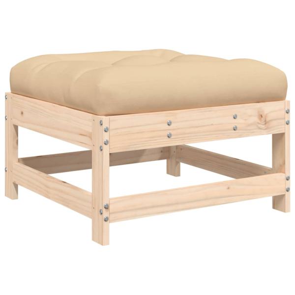 6-tlg. Garten-Lounge-Set mit Kissen Massivholz