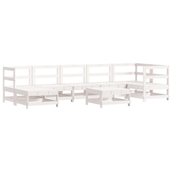 ARDEBO.de - 8-tlg. Garten-Lounge-Set mit Kissen Weiß Massivholz