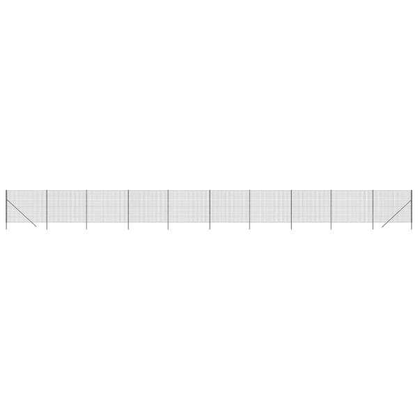 Maschendrahtzaun Anthrazit 2,2x25 m Verzinkter Stahl
