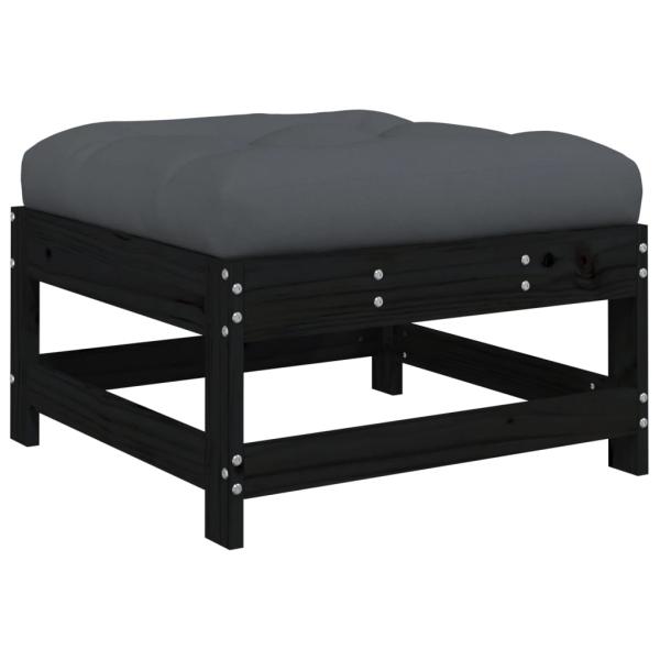 ARDEBO.de - 10-tlg. Garten-Lounge-Set mit Kissen Schwarz Massivholz
