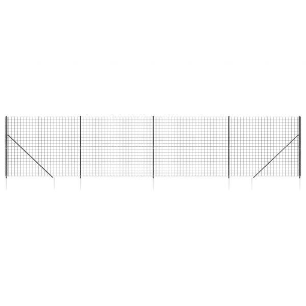 Maschendrahtzaun mit Bodenhülsen Anthrazit 1,6x10 m
