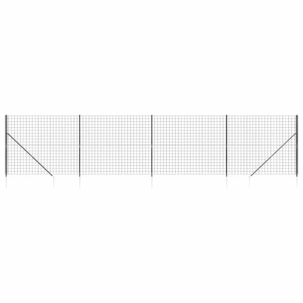 Maschendrahtzaun mit Bodenhülsen Anthrazit 1,4x10 m