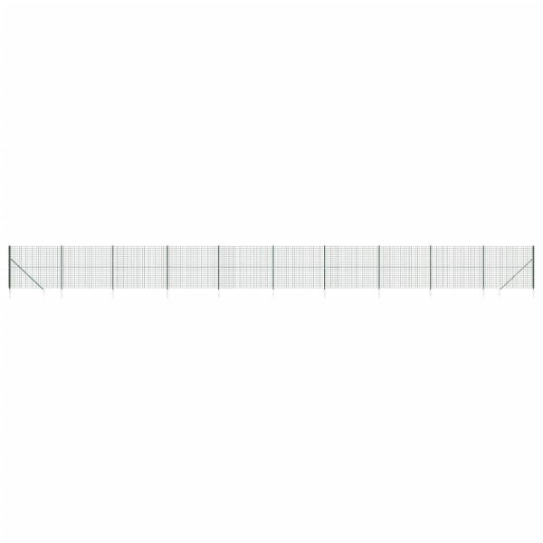 Maschendrahtzaun mit Bodenhülsen Grün 2x25 m