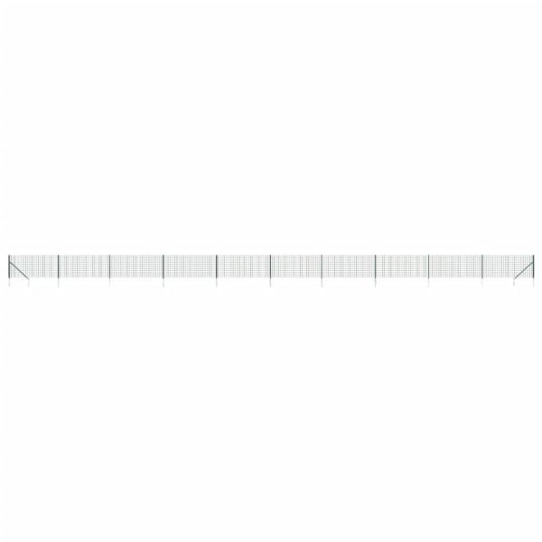 Maschendrahtzaun mit Bodenhülsen Grün 0,8x25 m