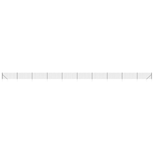 Maschendrahtzaun mit Bodenhülsen Anthrazit 0,8x25 m