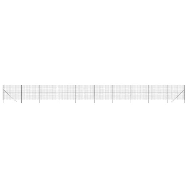 Maschendrahtzaun Anthrazit 2,2x25 m Verzinkter Stahl