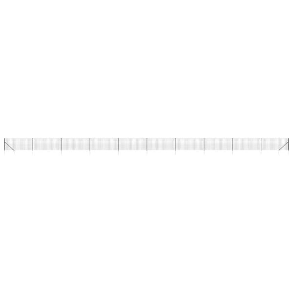 Maschendrahtzaun mit Bodenhülsen Anthrazit 1,1x25 m