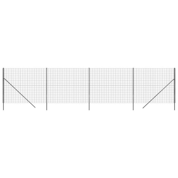 Maschendrahtzaun Anthrazit 2,2x10 m Verzinkter Stahl
