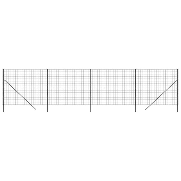 Maschendrahtzaun Anthrazit 2x10 m Verzinkter Stahl