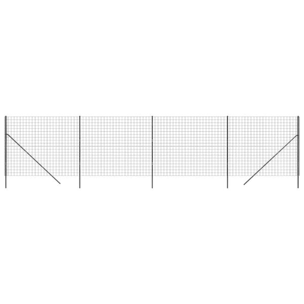Maschendrahtzaun Anthrazit 2x10 m Verzinkter Stahl