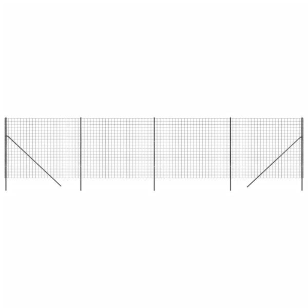 Maschendrahtzaun Anthrazit 1,6x10 m Verzinkter Stahl