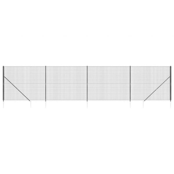Maschendrahtzaun mit Bodenhülsen Anthrazit 2x10 m