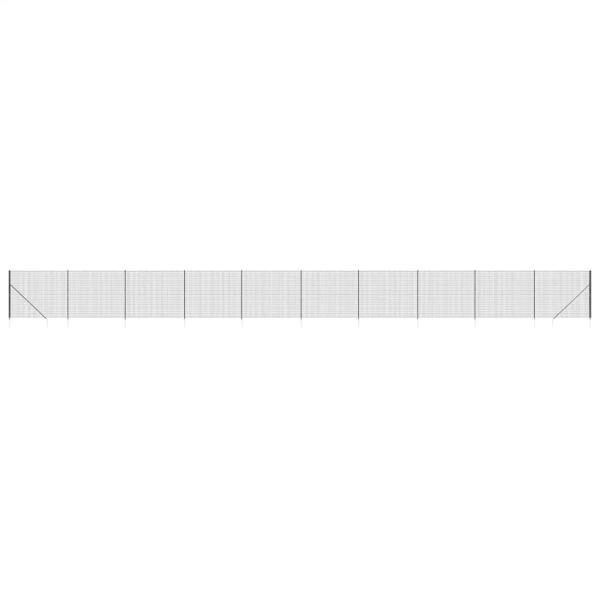 Maschendrahtzaun mit Bodenhülsen Anthrazit 2x25 m
