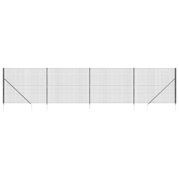 Maschendrahtzaun mit Bodenhülsen Anthrazit 1,4x10 m