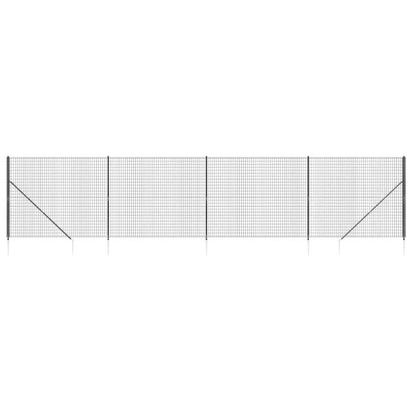 Maschendrahtzaun mit Bodenhülsen Anthrazit 1,4x10 m