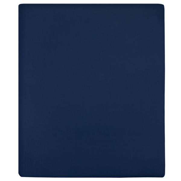 Spannbettlaken 2 Stk. Jersey Marineblau 160x200 cm Baumwolle