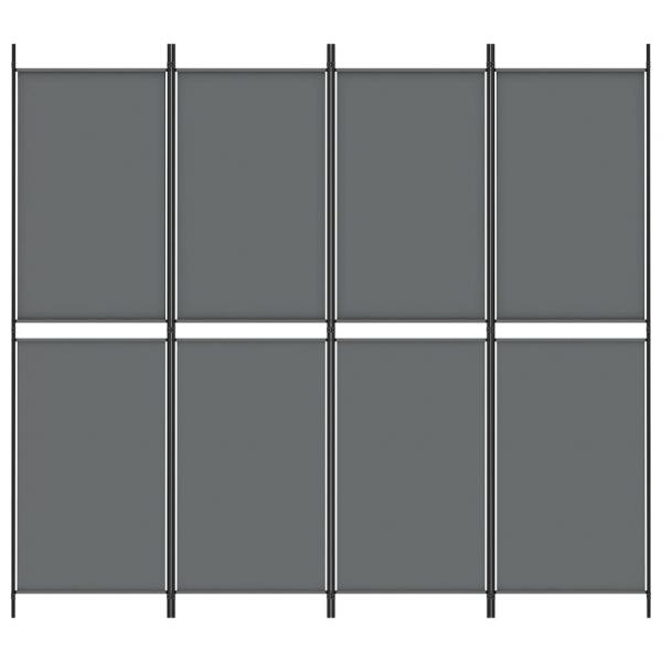 4-tlg. Paravent Anthrazit 200x180 cm Stoff
