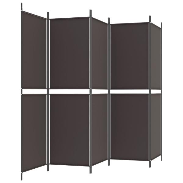 ARDEBO.de - 5-tlg. Paravent Braun 250x180 cm Stoff