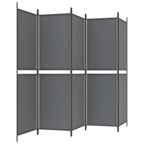 5-tlg. Paravent Anthrazit 250x180 cm Stoff