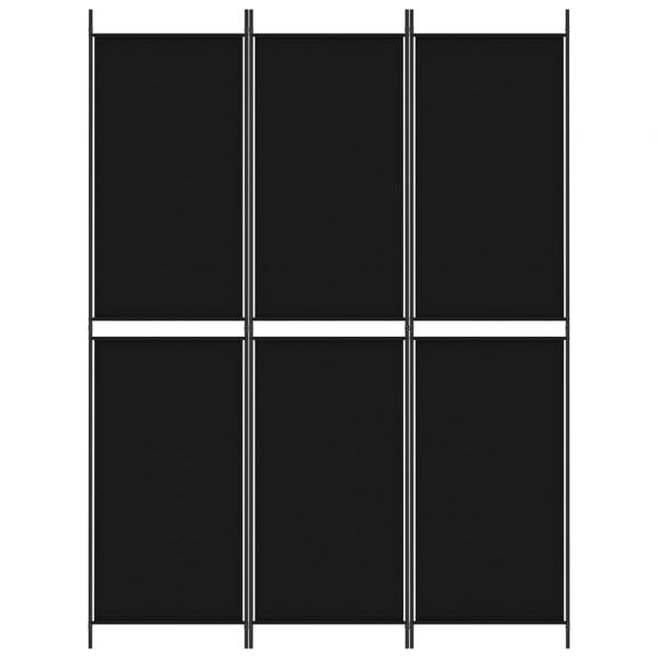3-tlg. Paravent Schwarz 150x200 cm Stoff
