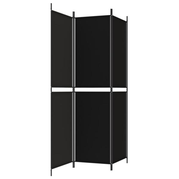 3-tlg. Paravent Schwarz 150x200 cm Stoff