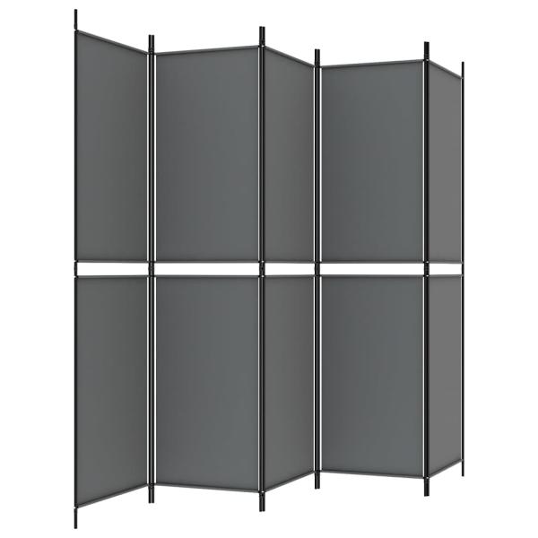 5-tlg. Paravent Anthrazit 250x200 cm Stoff