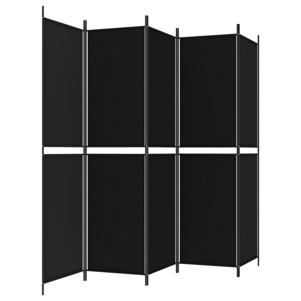 ARDEBO.de - 5-tlg. Paravent Schwarz 250x200 cm Stoff