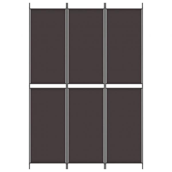 3-tlg. Paravent Braun 150x220 cm Stoff