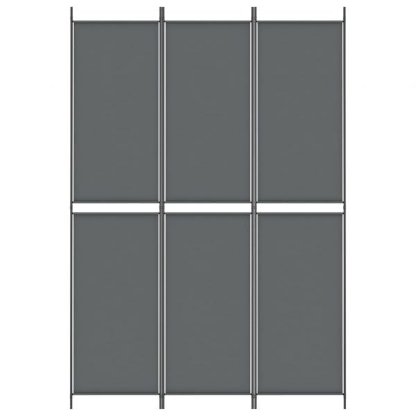 3-tlg. Paravent Anthrazit 150x220 cm Stoff