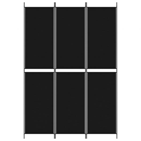 3-tlg. Paravent Schwarz 150x220 cm Stoff