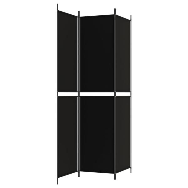 3-tlg. Paravent Schwarz 150x220 cm Stoff